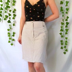 Vintage 90s beige and white gingham skirt